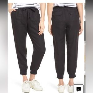 Linen Joggers /Caslon / size Small / black